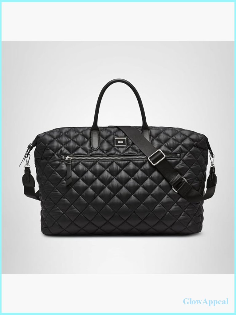 Quilted Weekender Travel Bag Nylon Large Capacity